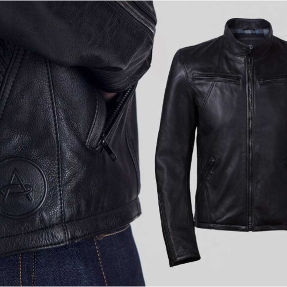AETHER APPAREL Badlands Leather Motorcycle Jacket Mens M - Picture 3 of 7